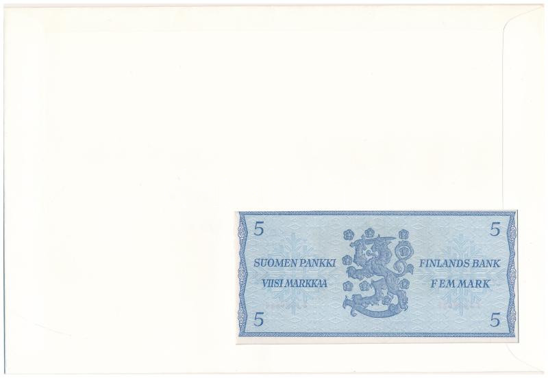 Finnország 1963. 5M felbélyegzett borítékban, bélyegzéssel T:I Finland 1963. 5 Markkaa in envelope with stamp and cancellation C:UN - Image 2
