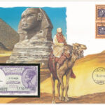 Egyiptom 1984. 5P, felbélyegzett borítékban, bélyegzéssel T:1 Egypt 1984. 5 Piastres in envelope with stamp and cancellation C:UNC