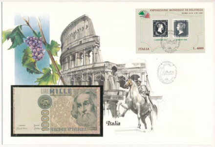 Olaszország 1982. 1000L felbélyegzett borítékban, bélyegzéssel T:I Italy 1982. 1000 Lire in envelope with stamp and cancellation C:UNC