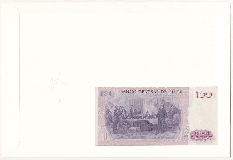 Chile 1983. 100P felbélyegzett borítékban, bélyegzéssel T:I Chile 1983. 100 Pesos in envelope with stamp and cancellation C:UNC - Image 2