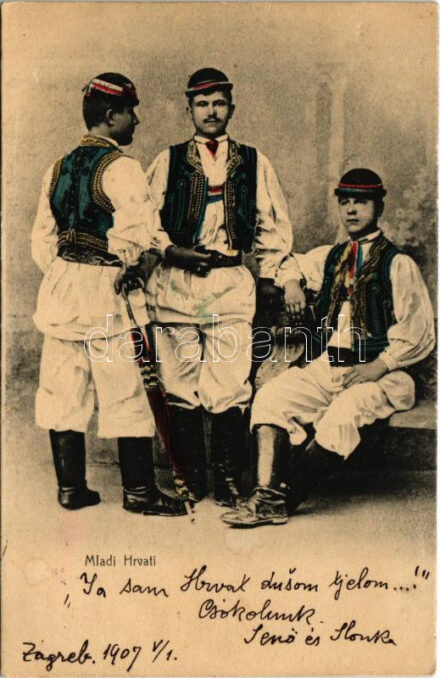 1907 Mladi Hrvati / Croatian folklore, traditional costumes. C.W.W. IX/I.