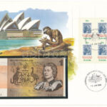 Ausztrália 1983. 1D borítékban, alkalmi bélyeggel és bélyegzéssel T:I Australia 1983. 1 Dollar in envelope with stamps and cancellations C:UNC