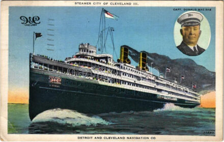 1938 Steamer 'City of Cleveland III' Capt. Donald MacRae, Detroit and Cleveland Navigation Co. (EB)