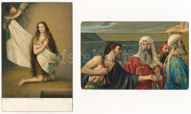 12 db RÉGI Stengel litho művész képeslap vegyes minőségben / 12 pre-1945 Stengel litho art postcards in mixed quality - Image 2