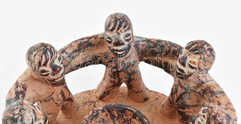 Kermámia figurális mécsestartó, alján olvashatatlan jelzéssel, m: 11,5, d: 20 cm - Image 2
