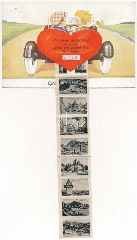 1937 Graz (Steiermark), Gruß aus Graz... Automobile, leporellocard with 10 pictures s: John Wills (EK)