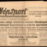 1952 Népsport aug 3. száma Helsinki olimpia eredményei és az Aranycsapat győzelme