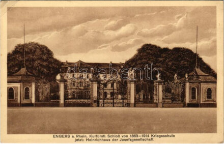 Engers (Neuwied), Kurfürstl. Schloß 1863-1914 Kriegsschule, jetzt: Heinrichhaus der Josefsgesellschaft / castle (EK)