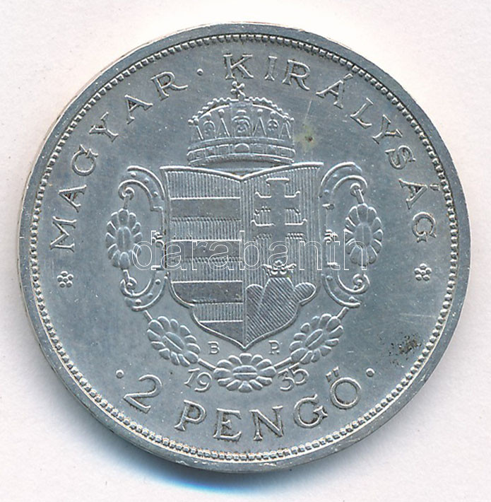 1935. 2P Ag 'Rákóczi' T:1- patina Adamo P7.2 - Image 2