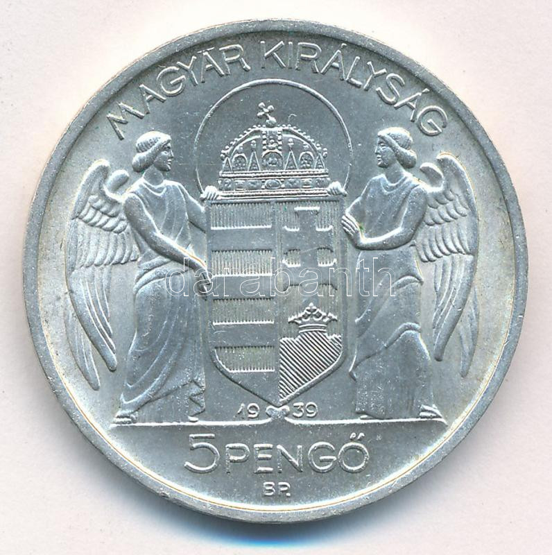 1939. 5P Ag 'Horthy balra' T:1- Adamo P8.2 - Image 2