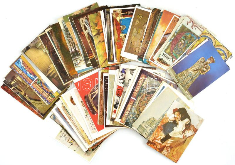 Kb. 200 db MODERN művész motívum képeslap / Cca. 200 modern art motive postcards