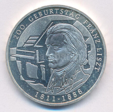 Németország 2011G 10EUR Ag 'Liszt Ferenc 200. születésnapja' T:1 Germany 2011G 10 Euro Ag '200th Anniversary of the Birth of Franz Liszt' C:UNC Krause KM#295