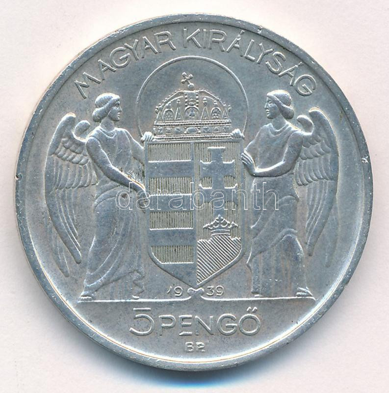 1939. 5P Ag 'Horthy balra' T:1- Adamo P8.2 - Image 2