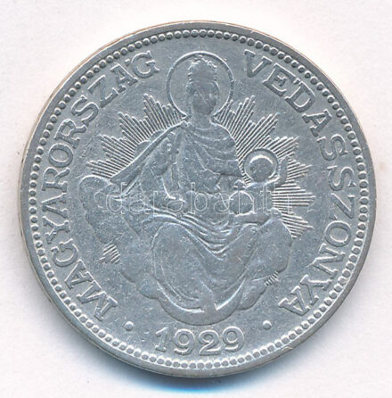 1929. 2P Ag 'Madonna' T:2-,3 Adamo P7
