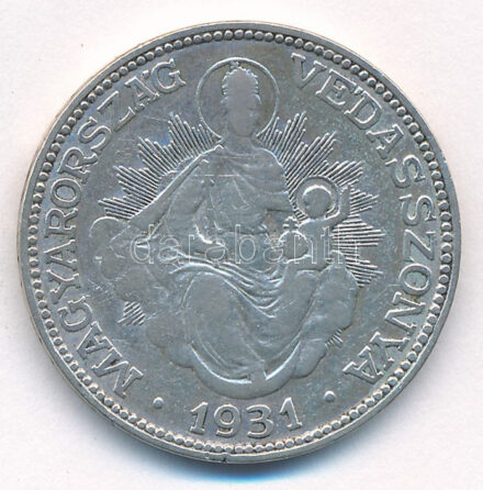 1931. 2P Ag 'Madonna' T:2- Adamo P7