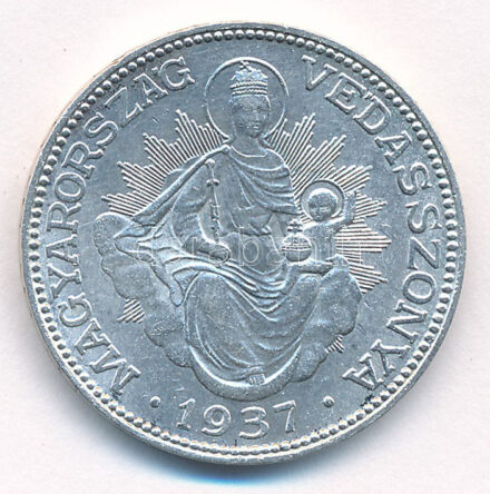 1937. 2P Ag 'Madonna' T:1,1- Adamo P7