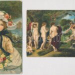 20 db RÉGI Stengel litho művész képeslap vegyes minőségben / 20 pre-1945 Stengel litho art postcards in mixed quality