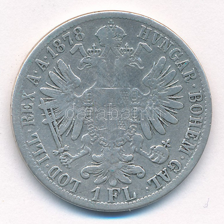 Ausztria 1878. 1Fl Ag 'Ferenc József' T:2- Austria 1878. 1 Florin Ag 'Franz Joseph' C:VF Krause KM#2222 - Image 2