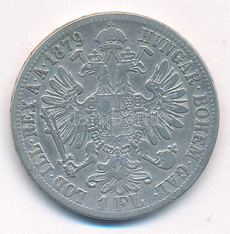 Ausztria 1879. 1Fl Ag 'Ferenc József' T:1- Austria 1879. 1 Florin Ag 'Franz Joseph' C:AU Krause KM#2222 - Image 2