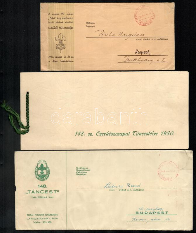 1936-1940 Táncesti, báli meghívók, 5 db - Image 2