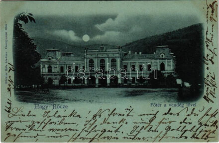 1899 (Vorläufer) Nagyrőce, Nagy-Rőcze, Gross-Rauschenbach, Velká Revúca; Fő tér, vendéglő. Büchler Béla kiadása / main square, restaurant (EK)