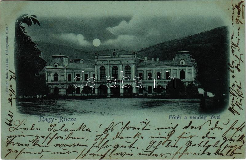1899 (Vorläufer) Nagyrőce, Nagy-Rőcze, Gross-Rauschenbach, Velká Revúca; Fő tér, vendéglő. Büchler Béla kiadása / main square, restaurant (EK)