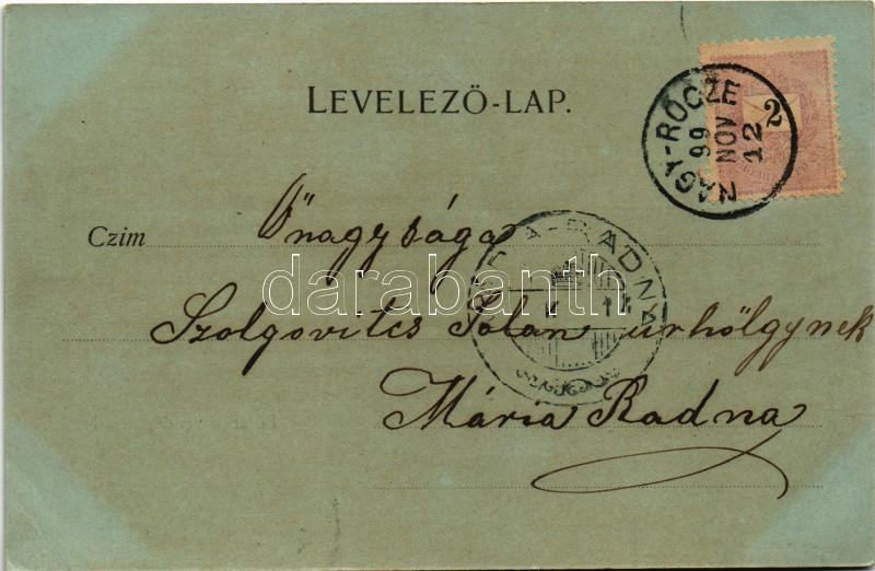 1899 (Vorläufer) Nagyrőce, Nagy-Rőcze, Gross-Rauschenbach, Velká Revúca; Fő tér, vendéglő. Büchler Béla kiadása / main square, restaurant (EK) - Image 2