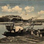 Újvidék, Novi Sad; Pétervárad vára, uszály, gőzös / Petrovaradin / castle, barge, steamship + 'K.u.k. Infanterieregiment Alfons XIII. König von Spanien Nr. 38.' (fa)