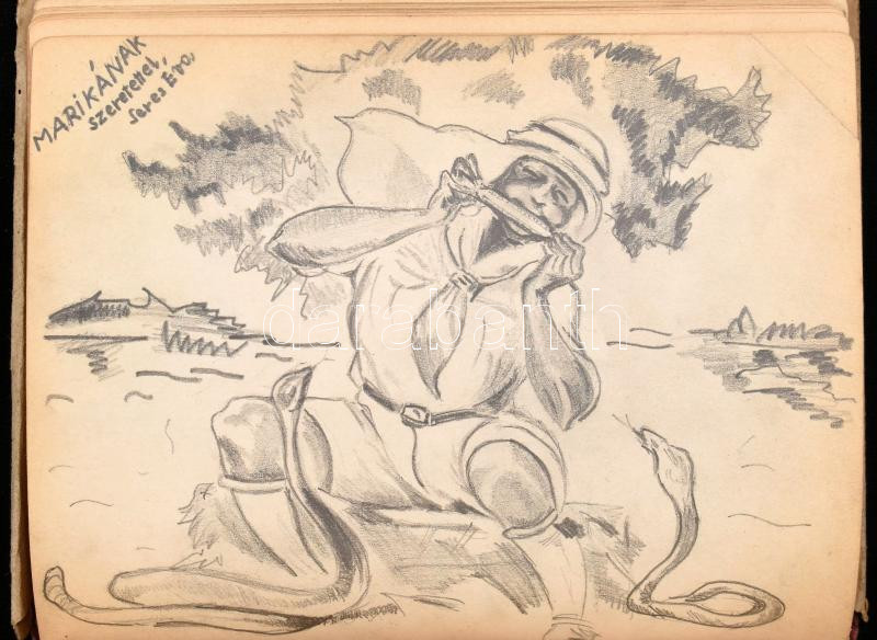 cca 1947 Emlékkönyv, több rajzzal - Image 2