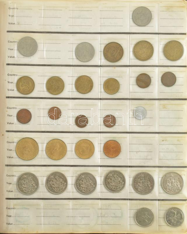 312db-os vegyes külföldi érmetétel berakóban T:vegyes 312pcs foreign coin lot in binder C:mixed - Image 2
