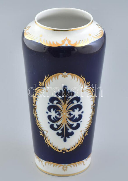 Hollóházi porcelán váza. Budapestért díj 1980. Kézzel festett, jelzett, hibátlan 26 cm