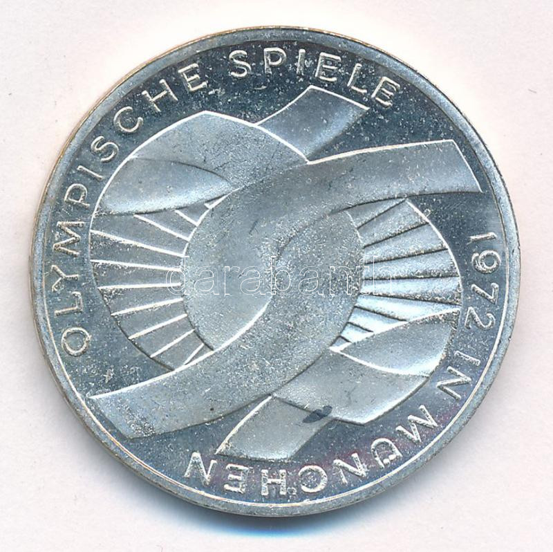 Német Szövetségi Köztársaság 1972G 10M Ag 'Olimpia-München' T:2 FRG 1972G 10 Mark Ag 'Olympic Games Munich' C:XF Krause KM# 131