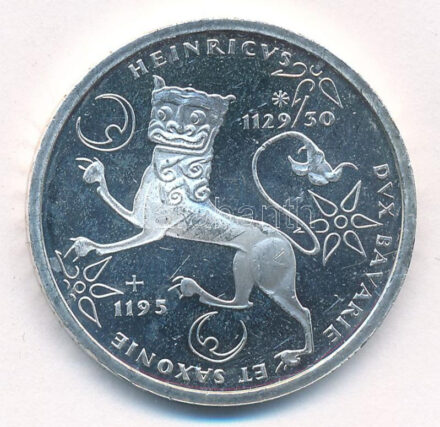 Németország 1995F 10M Ag 'III. Henrik szász herceg' T:2 kis ph. Germany 1995F 10 Mark Ag 'Henry the Lion' C:XF small edge error Krause KM# 186