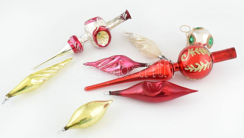 2 db karácsonyfa csúcsdísz 24 cm, 20 cm és 6 db egyéb dísz