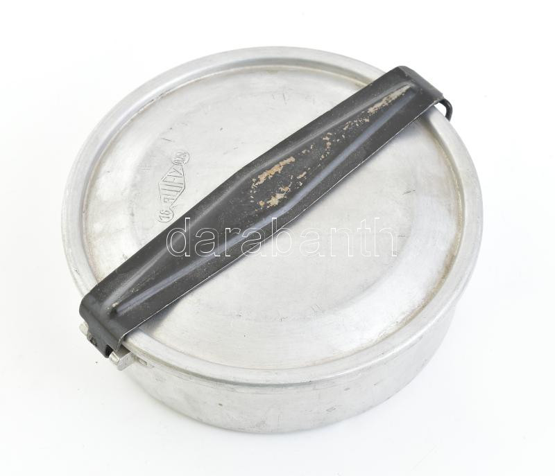 ALUFIX alumínium egy személyes ételhordó, 0,75l, minimális kopásokkal, d:18 cm