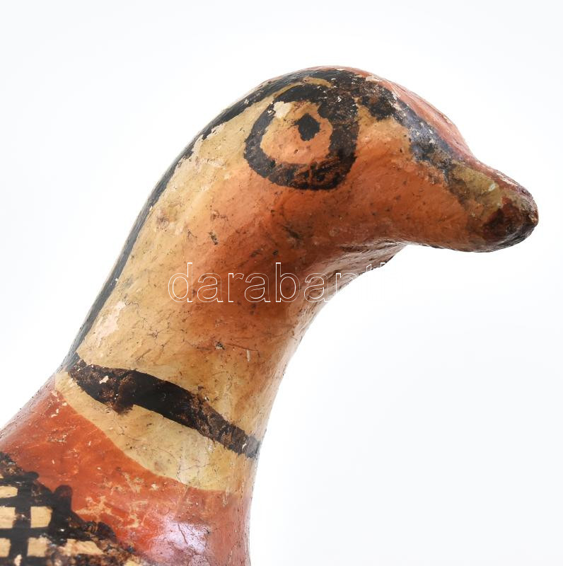 Népi galamb figura, jelzés nélkül, kopásokkal, m:11 cm - Image 2
