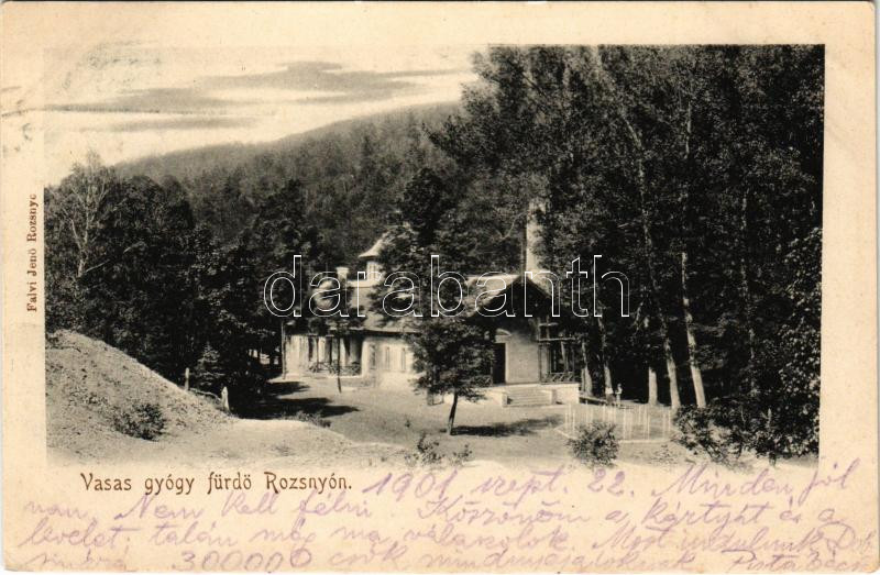 1901 Rozsnyó, Roznava; Vasas gyógyfürdő. Falvi Jenő kiadása / spa, bathhouse (EK)