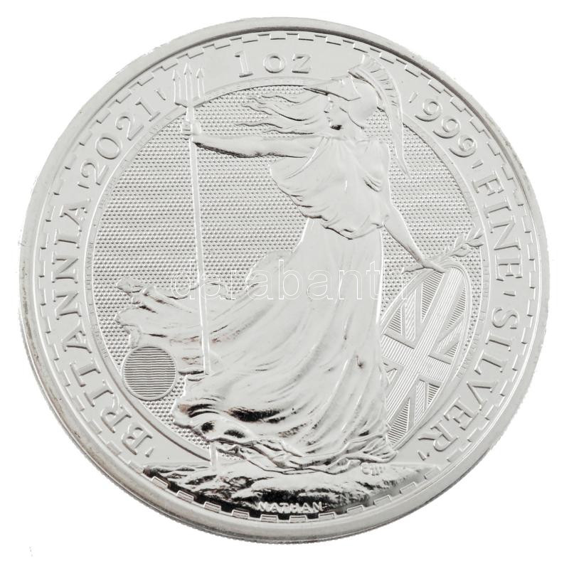 Nagy-Britannia 2021. 2Ł Ag 'II. Erzsébet' T:1 fo. Great Britain 2021. 2 Pounds Ag 'Elizabeth II' C:UNC spotted Krause KM#1029