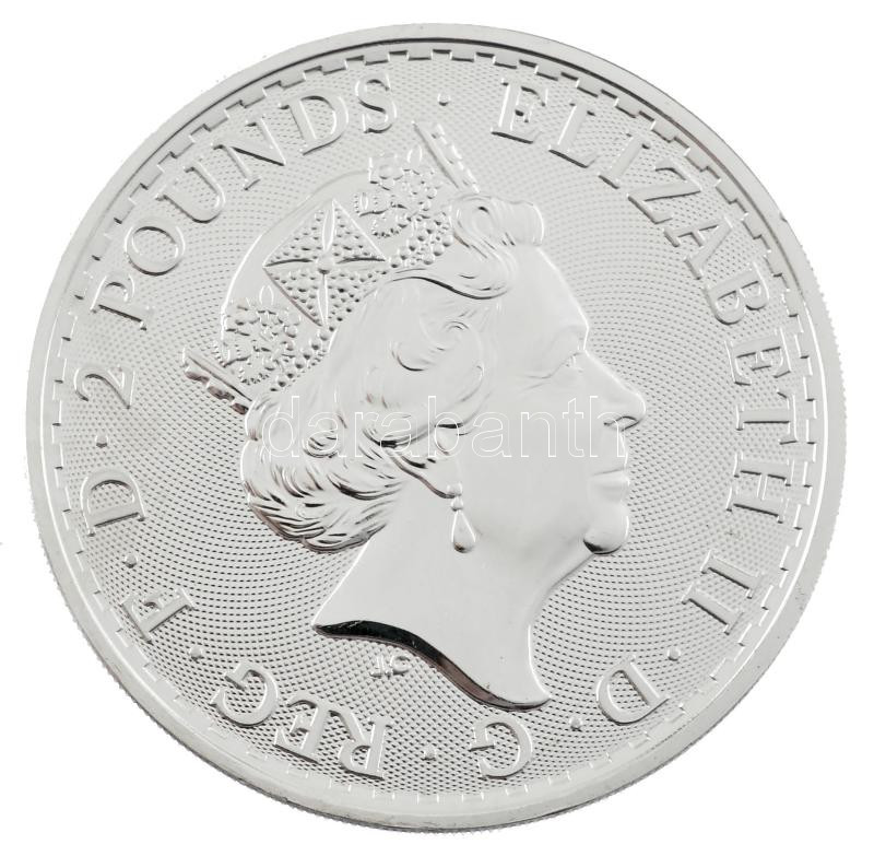 Nagy-Britannia 2021. 2Ł Ag 'II. Erzsébet' T:1 fo. Great Britain 2021. 2 Pounds Ag 'Elizabeth II' C:UNC spotted Krause KM#1029 - Image 2