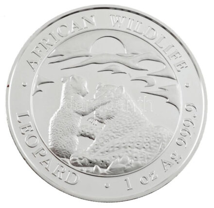 Szomália 2019. 100Sch Ag 'Afrikai vadvilág- leopárd' (1oz/0.999) T:PP Somali Republic 2019. 100 Schillings Ag 'African Wildlife- Leopard' (1oz/0.999) C:PP