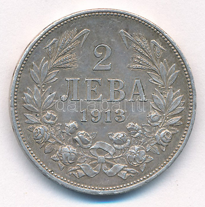 Bulgária 1913. 2L Ag 'I. Ferdinánd' T:2, patina, Bulgaria 1913. 2 Leva Ag 'Ferdinand I' C:XF, patina, Krause KM#32 - Image 2