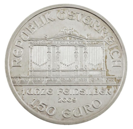 Ausztria 2009. 1.50EUR 'Bécsi Filharmónia' (1uncia) T:BU patina Austria 2009. 1.50 Euro 'Vienna Philharmonics' (1oz) C:BU patina