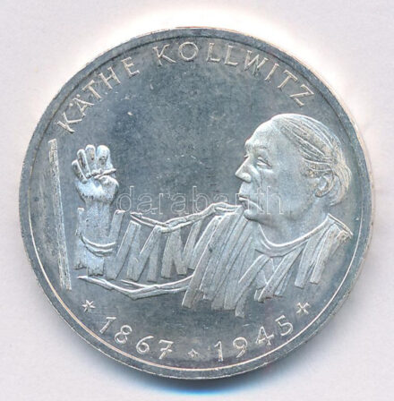 Németország 1992G 10M Ag 'Kathe Kollwitz' T:1- Germany 1992G 10 Mark Ag 'Kathe Kollwitz' C:AU Krause KM#178