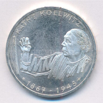 Németország 1992G 10M Ag 'Kathe Kollwitz' T:1- Germany 1992G 10 Mark Ag 'Kathe Kollwitz' C:AU Krause KM#178