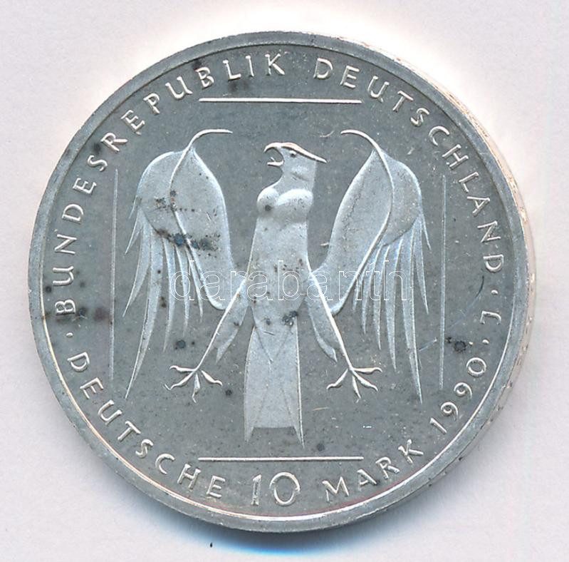 Német Szövetségi Köztársaság 1990J 10M Ag '800 éves a Német Lovagrend' T:1- patina Federal Republic of Germany 1990J 10 Mark Ag '800th Anniversary of The Teutonic Order' C:AU patina Krause KM#176 - Image 2
