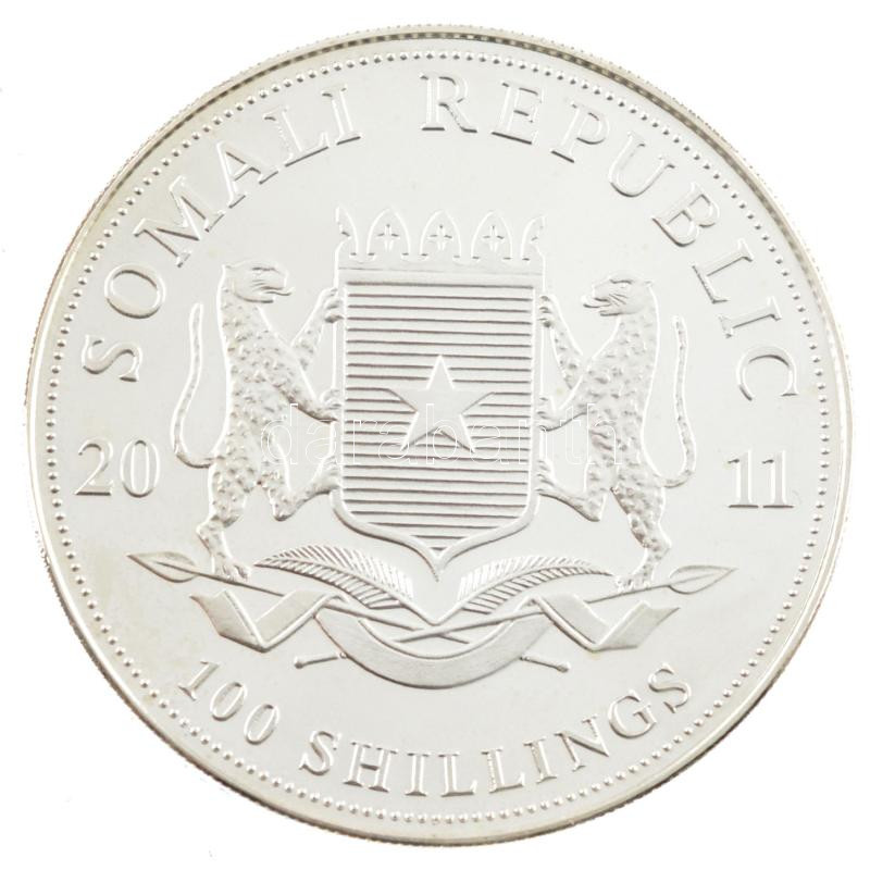 Szomália 2011. 100Sh Ag 'Afrikai vadvilág' kapszulában T: PP Somali Republic 2011. 100 Shillings Ag 'African Wildlife' in capsule C:PP Krause KM# 230