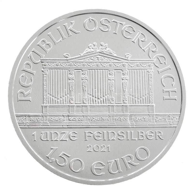 Ausztria 2021. 1,5E Ag 'Bécsi Filharmonikusok' kapszulában T:BU Austria 2021. 1,5 Euro Ag 'Wiener Philharmoniker' in capsule C:BU Krause KM# 3159
