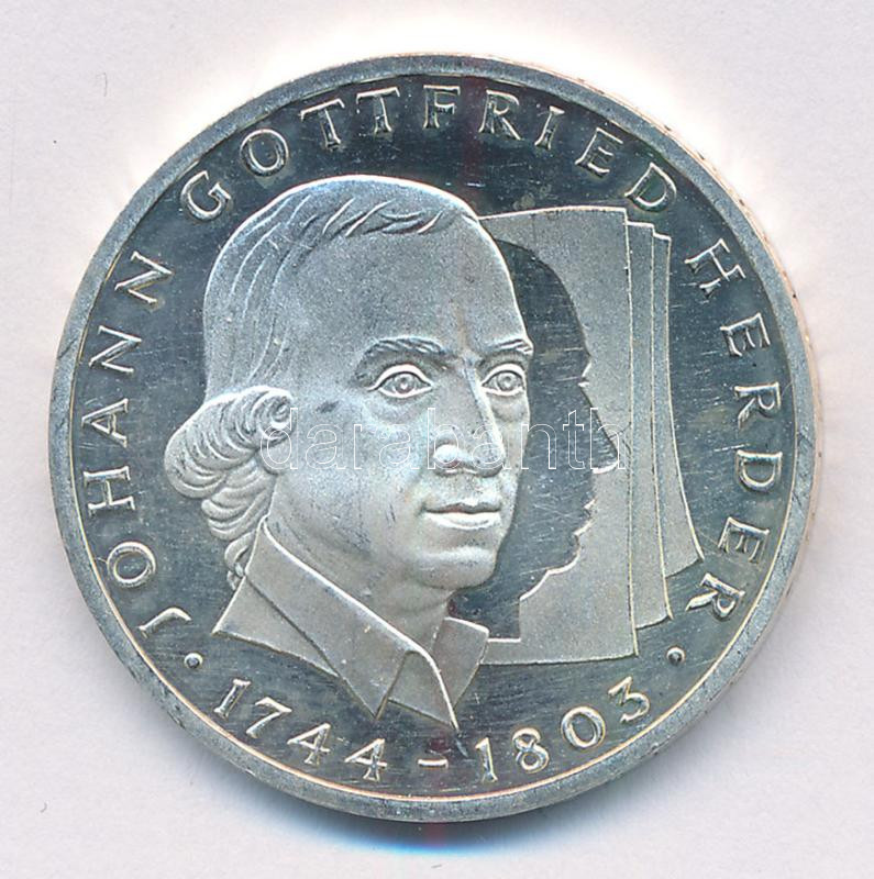 Németország 1994G 10M Ag 'Johann Gottfried Herder' T:1- patina Germany 1994G 10 Mark 'Johann Gottfried Herder' C:AU patina Krause KM#184