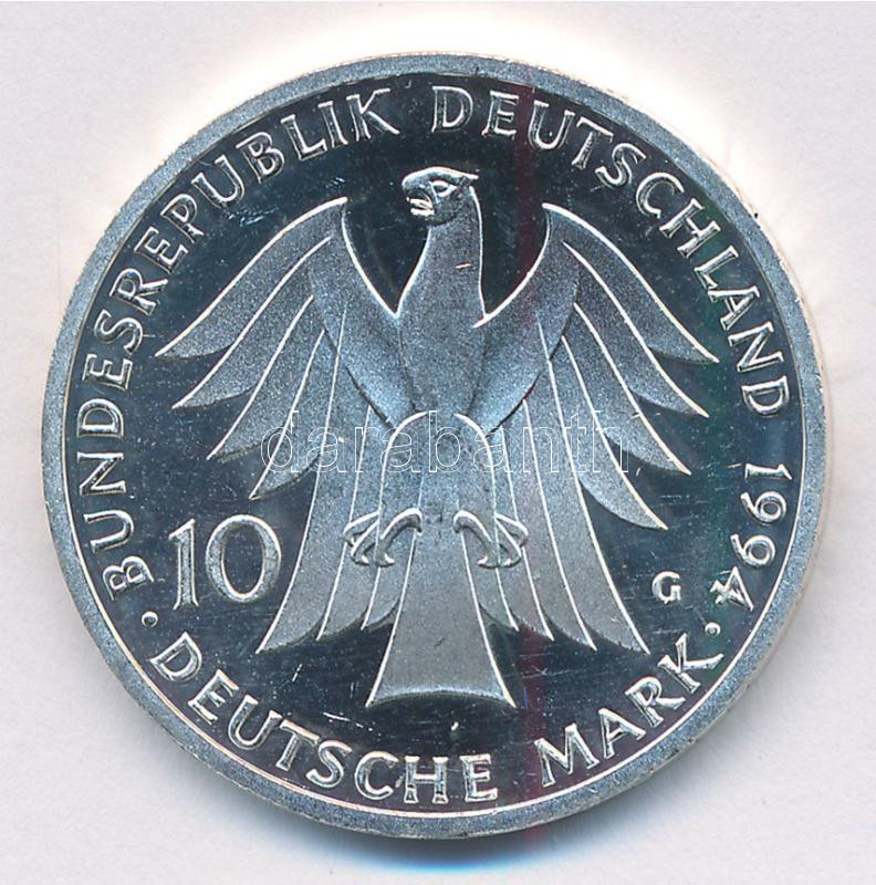 Németország 1994G 10M Ag 'Johann Gottfried Herder' T:1- patina Germany 1994G 10 Mark 'Johann Gottfried Herder' C:AU patina Krause KM#184 - Image 2