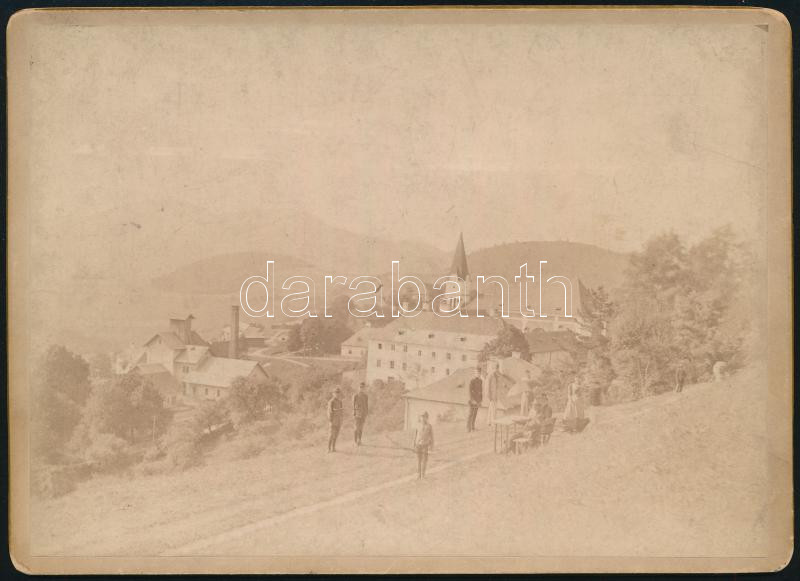 cca 1890 Felvidéki tájkép kabinetfotó 19x13 cm